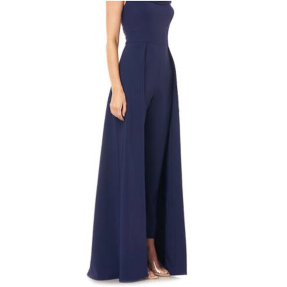 Preloved Kay Unger Navy Blue Jumpsuit With Skirt Overlay - Picture 2 of 6